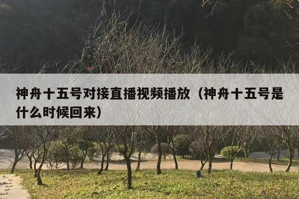 神舟十五号对接直播视频播放（神舟十五号是什么时候回来）