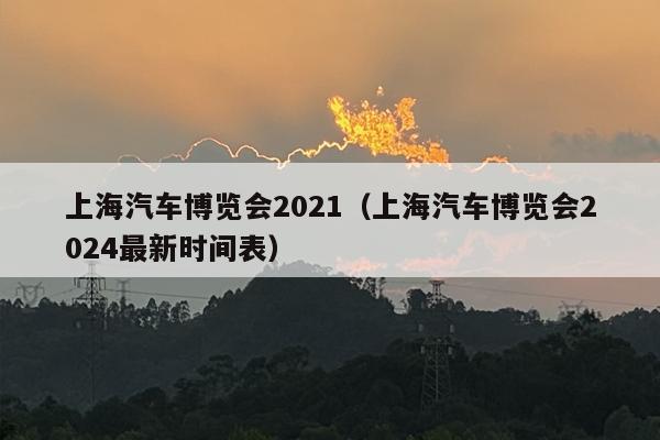 上海汽车博览会2021（上海汽车博览会2024最新时间表）