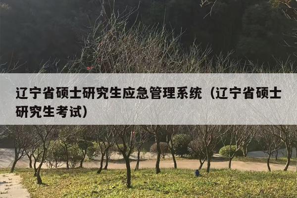辽宁省硕士研究生应急管理系统（辽宁省硕士研究生考试）