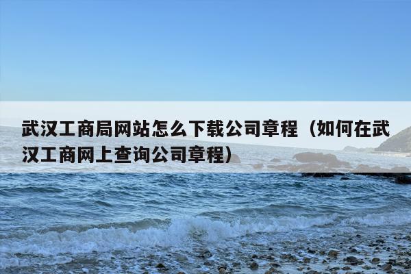 武汉工商局网站怎么下载公司章程（如何在武汉工商网上查询公司章程）