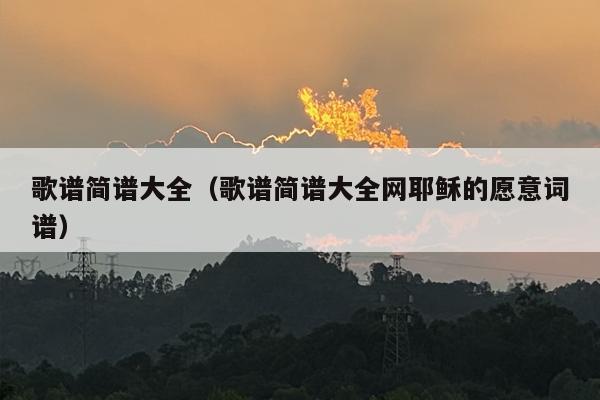 歌谱简谱大全（歌谱简谱大全网耶稣的愿意词谱）