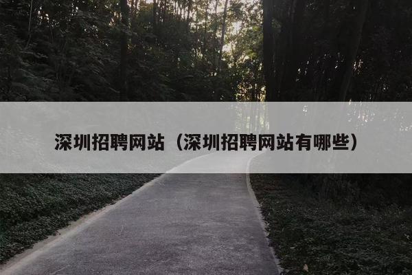 深圳招聘网站（深圳招聘网站有哪些）