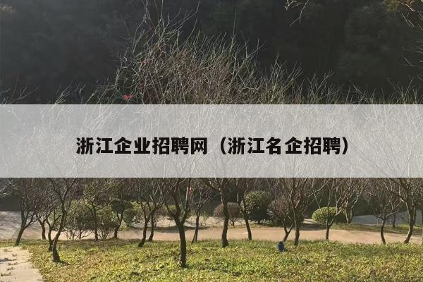 浙江企业招聘网（浙江名企招聘）
