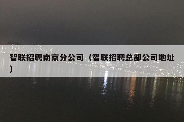 智联招聘南京分公司（智联招聘总部公司地址）