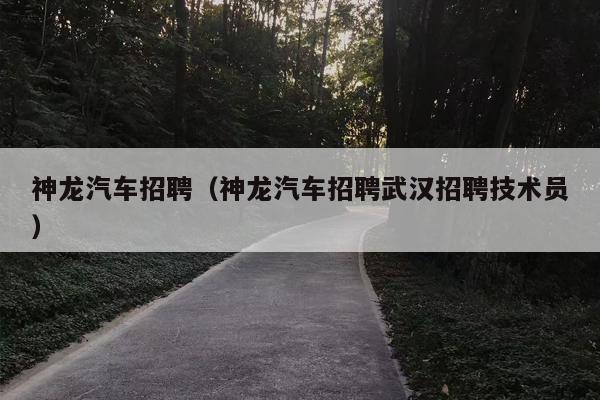 神龙汽车招聘（神龙汽车招聘武汉招聘技术员）
