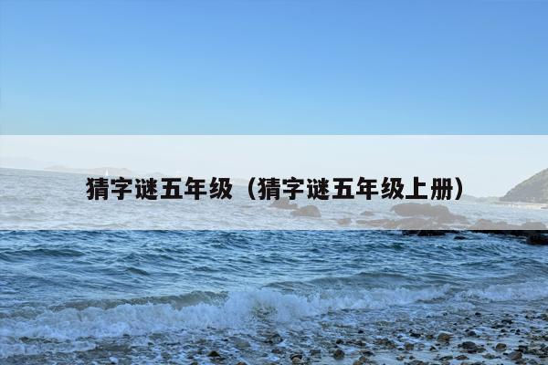 猜字谜五年级（猜字谜五年级上册）