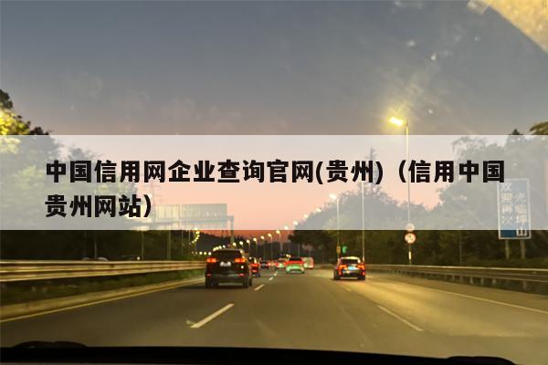 中国信用网企业查询官网(贵州)（信用中国贵州网站）