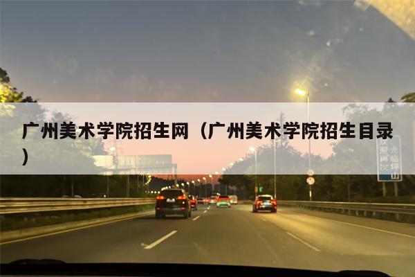 广州美术学院招生网（广州美术学院招生目录）