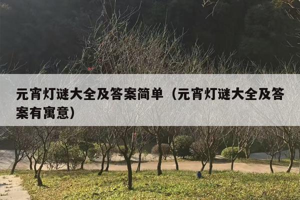 元宵灯谜大全及答案简单（元宵灯谜大全及答案有寓意）