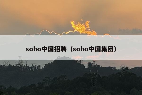 soho中国招聘（soho中国集团）