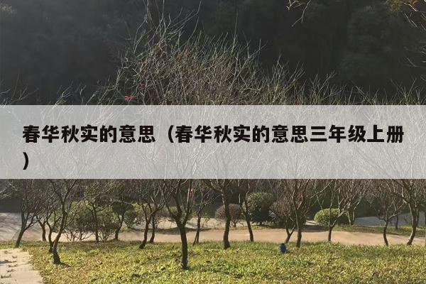 春华秋实的意思（春华秋实的意思三年级上册）