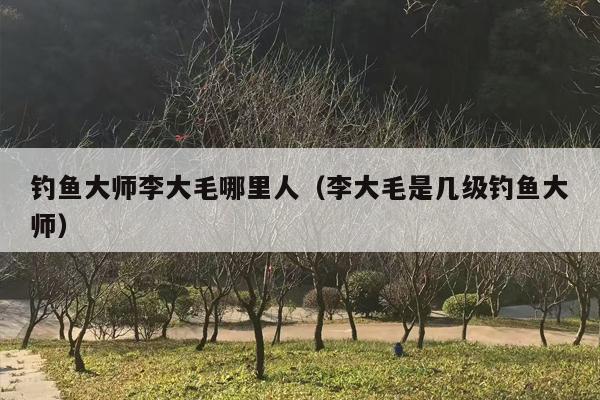 钓鱼***李大毛哪里人（李大毛是几级钓鱼***）