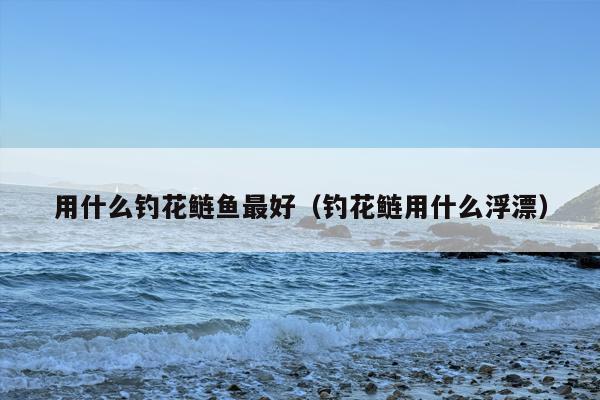 用什么钓花鲢鱼最好（钓花鲢用什么浮漂）