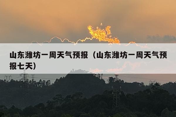 山东潍坊一周天气预报（山东潍坊一周天气预报七天）