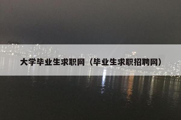 大学毕业生求职网（毕业生求职招聘网）