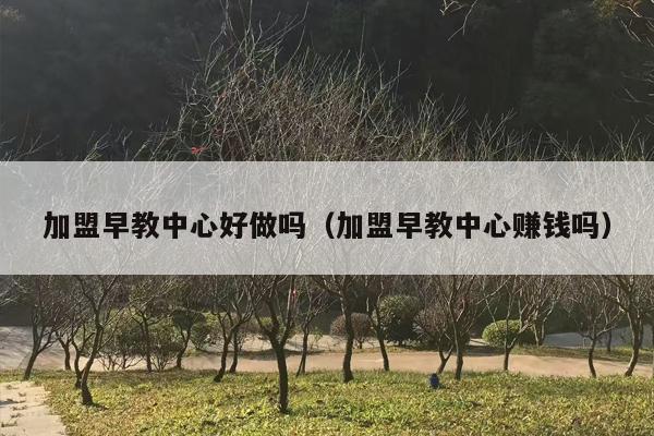加盟早教中心好做吗（加盟早教中心赚钱吗）