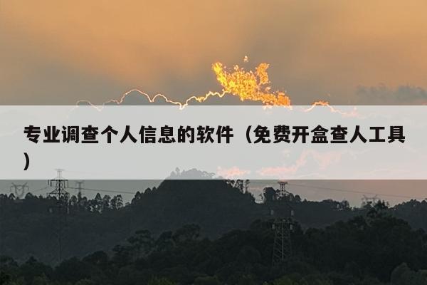 ***个人信息的软件（免费开盒查人工具）