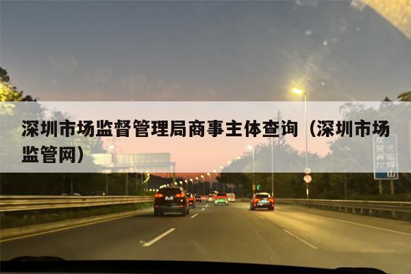 深圳市场监督管理局商事主体查询（深圳市场监管网）