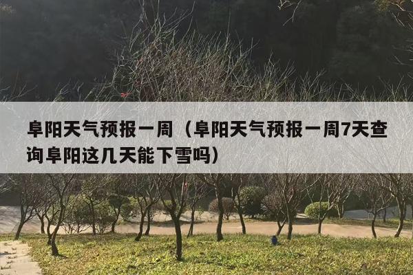 阜阳天气预报一周（阜阳天气预报一周7天查询阜阳这几天能下雪吗）