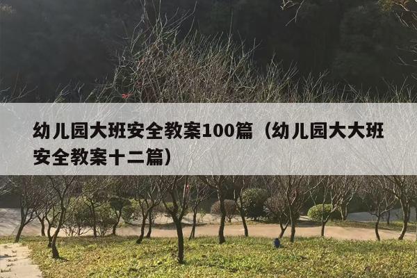 幼儿园大班安全教案100篇（幼儿园大大班安全教案十二篇）
