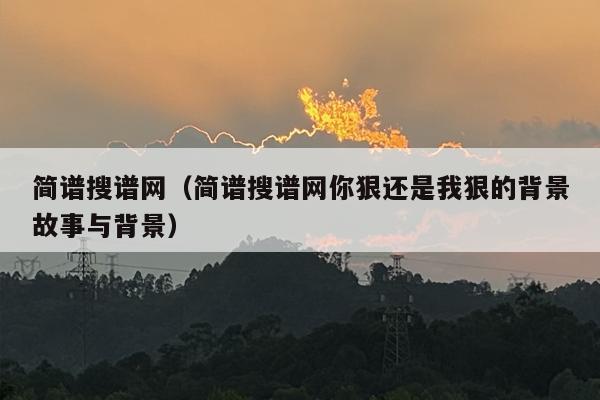 简谱搜谱网（简谱搜谱网你狠还是我狠的背景故事与背景）