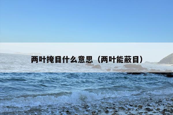 两叶掩目什么意思（两叶能蔽目）